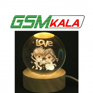 گوی چراغ دار زیر چوبی 6cm کد 3