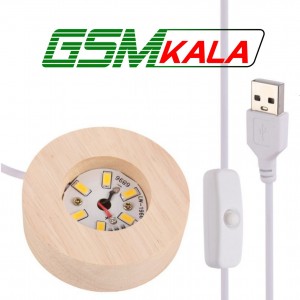 گوی چراغ دار زیر چوبی 6cm کد 3