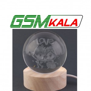 گوی چراغ دار زیر چوبی 6cm کد 3