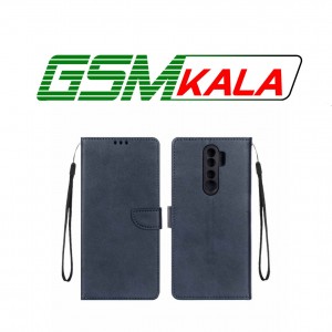 کیف چرمی موبایل مگنتی محافظ لنزدار Xiaomi Redmi Note 8 Pro - سرمه ای