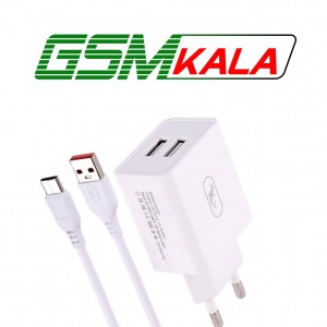 شارژر دیواری 10.5 وات اسکای دلفین SC30T 2.1A + کابل تایپ سی