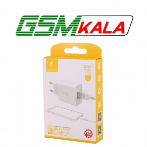 شارژر دیواری 10.5 وات اسکای دلفین SC30T 2.1A + کابل تایپ سی