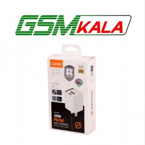 شارژر دیواری فست شارژ Ldnio A2318C 2Port 3A QC3.0 PD 20W + کابل تایپ سی