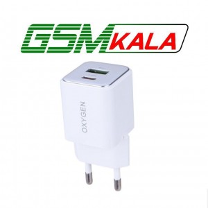 شارژر دیواری 30 وات اکسیژن CH-9 QC3.0 PD 3A + کابل تایپ سی