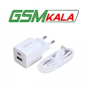 شارژر دیواری 30 وات اکسیژن CH-9 QC3.0 PD 3A + کابل تایپ سی