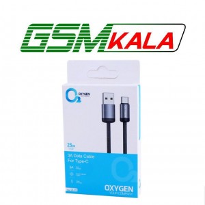 کابل کوتاه تایپ سی فست شارژ Oxygen LX-22 3A 25cm