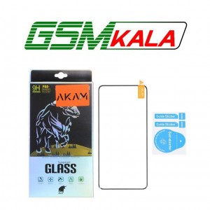 گلس شیشه ای خم فول چسب Full Cover AKAM درجه یک - Xiaomi Redmi Note 14 Pro 4G به همراه کاردک