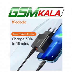 کلگی (شارژر دیواری) فست شارژ Mcdodo CH-195 2Port 3A QC3.0 PD 20W