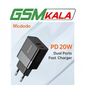 کلگی (شارژر دیواری) فست شارژ Mcdodo CH-195 2Port 3A QC3.0 PD 20W