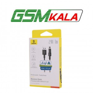 کابل لایتنینگ فست شارژ 2.4 آمپر باسئوس Gem P10373003111 طول 1 متر