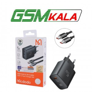شارژر دیواری 45 وات مک دودو CH-508 GaN PD 3A + کابل تایپ سی