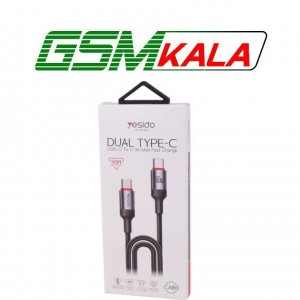 کابل دو سر تایپ سی فست شارژ 60 وات یسیدو CA183 طول 2 متر