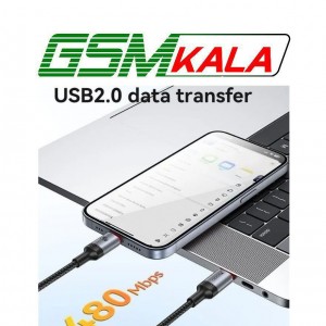 کابل دو سر تایپ سی فست شارژ 60 وات یسیدو CA183 طول 2 متر