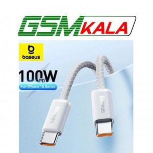 کابل دو سر تایپ سی فست شارژ 100 وات باسئوس P10381400111 طول 1 متر
