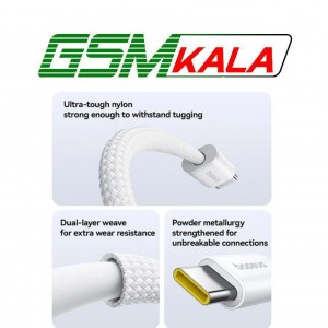 کابل دو سر تایپ سی فست شارژ 100 وات باسئوس P10381400111 طول 1 متر