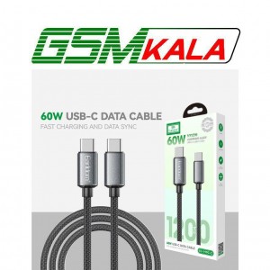 کابل دو سر تایپ سی فست شارژ 60 وات ارلدام EC-199C-C طول 1.2 متر