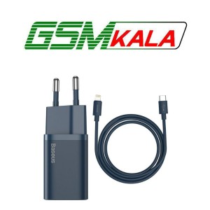 شارژر دیواری فست شارژ Baseus TZCCSUP-B 3A QC3.0 PD 20W Type-C + کابل Type-C to Lightning