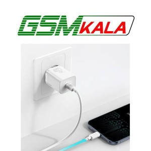 شارژر دیواری فست شارژ Baseus TZCCSUP-B 3A QC3.0 PD 20W Type-C + کابل Type-C to Lightning