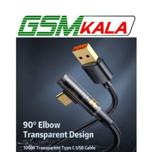 کابل تایپ سی فست شارژ 100 وات مک دودو CA-3380 یکسر L طول 1.2 متر