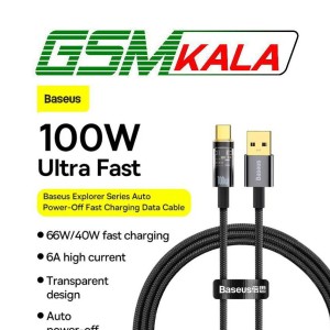 کابل تایپ سی فست شارژ 100 وات باسئوس Explorer Series CATS00020 طول 1 متر