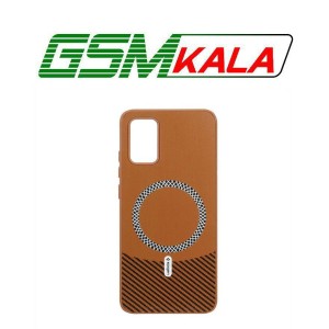 قاب Spigen طرح مگ سیف هاشور دار Samsung Galaxy A03s / A02s - قهوه ای