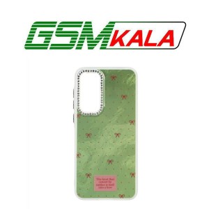 قاب اطلسی طرح پاپیون لنز نگین دار Samsung Galaxy A35 / A55 - سبز