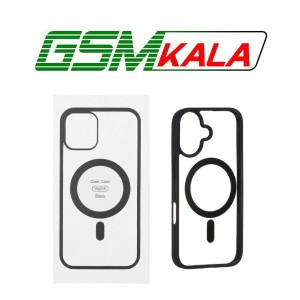 قاب شفاف دور رنگی Apple iPhone 16 با قابلیت شارژ MagSafe - مشکی (پک دار) - MPS