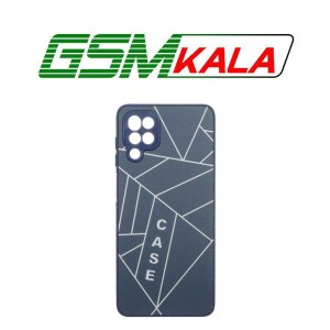 قاب طرح PVD هندسی محافظ لنزدار Samsung Galaxy A12 / M12 / F12 - سرمه ای