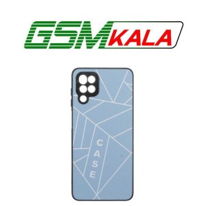 قاب طرح PVD هندسی محافظ لنزدار Samsung Galaxy A12 / M12 / F12 - آبی