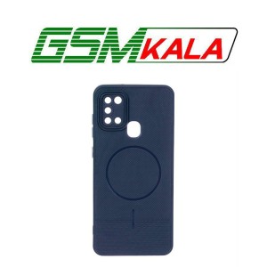 قاب شطرنجی طرح مگ سیف محافظ لنزدار Samsung Galaxy A21s - سرمه ای