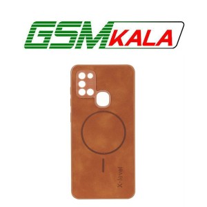 قاب Xlevel جیر طرح مگ سیف محافظ لنزدار Samsung Galaxy A21s - عسلی