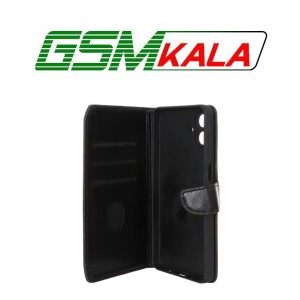 کیف چرمی موبایل مگنتی محافظ لنزدار Samsung Galaxy A07 - مشکی