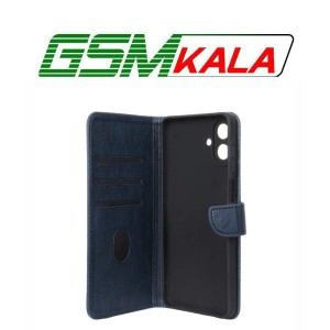 کیف چرمی موبایل مگنتی محافظ لنزدار Samsung Galaxy A07 - سرمه ای