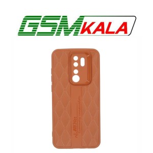 قاب پافر لوزی Imagination دور لنز براق Xiaomi Redmi Note 8 Pro - عسلی