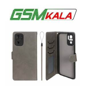 کیف موبایل مگنتی درجه یک داخل خز MNC Plus مدل Xiaomi Redmi Note 10 4G / Redmi Note 10S / Poco M5S - خاکستری