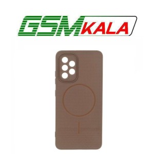 قاب شطرنجی طرح مگ سیف محافظ لنزدار Samsung Galaxy A32 4G - قهوه ای