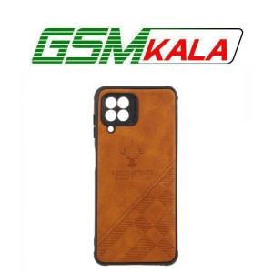 قاب طرح چرم گوزنی Samsung Galaxy A22 4G / M32 4G / F22 - عسلی