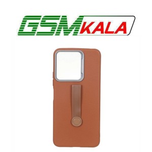 قاب Texture فینگر بند لنز سیلور Xiaomi Redmi 13X / Redmi 13 4G / Poco M6 4G - قهوه ای