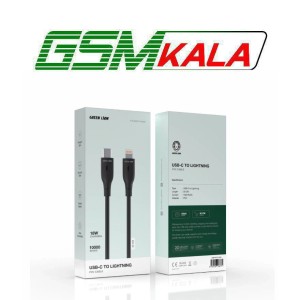 کابل شارژ فست پاوربانک Green Lion Type-C To Lightning مدل GNPV30TCLGBK 18W - مشکی