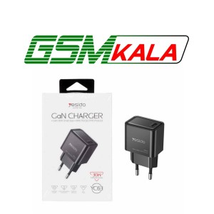 شارژر دیواری PD و فست تک پورت Yesido مدل 30W YC63 - مشکی - مجهز به فناوری GAN