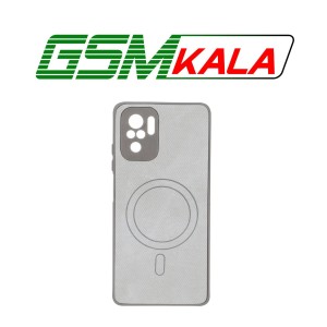 قاب پارچه ای طرح مگ سیف محافظ لنزدار Xiaomi Redmi Note 10 4G / Redmi Note 10S / Poco M5S - طوسی