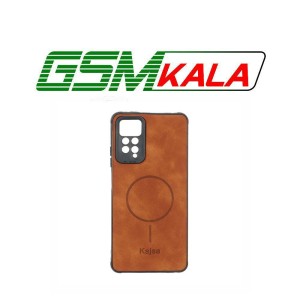 قاب جیر Kajsa طرح مگ سیف MNC مدل Xiaomi Redmi Note 12 Pro 4G / Redmi Note 11 Pro - قهوه ای روشن