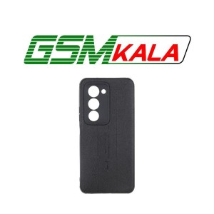 قاب چرمی Text طرح دوخت محافظ لنزدار Xiaomi Redmi 15 4G - مشکی