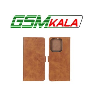 کیف چرمی موبایل مگنتی Xiaomi Redmi 15C / Poco C85 - عسلی