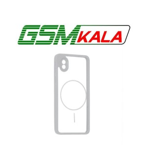 قاب پشت سخت شفاف محافظ لنزدار طرح مگ سیف دور رنگی Samsung Galaxy A01 Core - طوسی