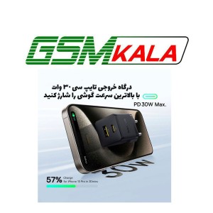 شارژر دیواری 30 وات دو پورت بیسوس با کابل دو سر تایپ سی Baseus CCZC30UE Palm Fast Charger 1C+1U 30W P1011160A113