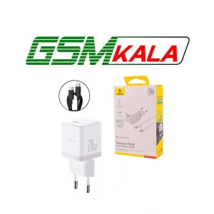 شارژر دیواری 20 وات باسئوس P10111602213 QC3.0 PD 3A + کابل تبدیل تایپ سی