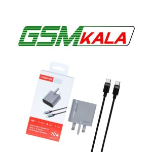 شارژر دیواری سه پین PD و فست تک پورت Tranyoo مدل T-UK7 C 20W به همراه کابل شارژ Type-C To Type-C - طوسی