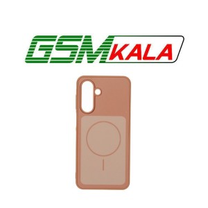 قاب مات مستطیلی طرح مگ سیف دور لنز برجسته Samsung Galaxy A17 / A26 - عسلی