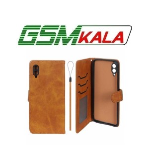 کیف موبایل مگنتی درجه یک داخل خز MNC Plus مدل Samsung Galaxy A02 / M02 - عسلی